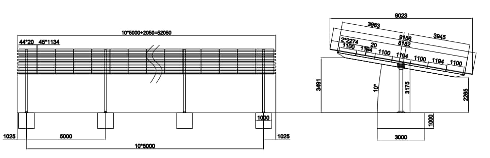 commercial solar carport structure