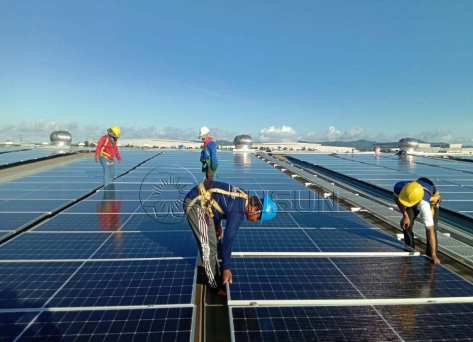 Système de montage solaire avec support en pieds en L de 1 MW en Thaïlande