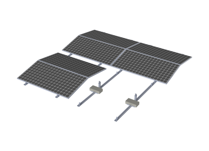 Nouveau système de montage lesté Winsun, améliorant l'installation de panneaux solaires sur les toits plats en ciment